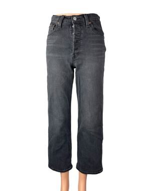 Levi's Women's Gray High Waisted Ribcage Straight Ankle Denim Jeans Pants Sz 26